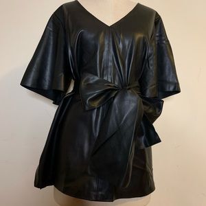 Eloquii Faux Leather Tunic w/belt